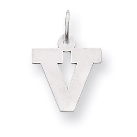 Small Block Initial V Charm 14k White Gold YC665V, MPN: YC665V, 883957973159