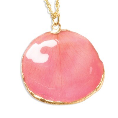 Pink Rose Petal with Gold-tone Chain Lacquer Dipped 24k Gold Trim BF1355-20, MPN: BF1355-20, 810391…