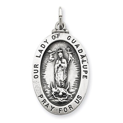Our Lady of Guadalupe Medal Sterling Silver QC5567, MPN: QC5567, 191101183133