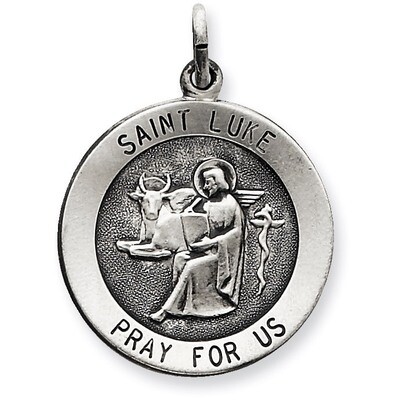 Saint Luke Medal Antiqued Sterling Silver QC5700, MPN: QC5700, 191101183737