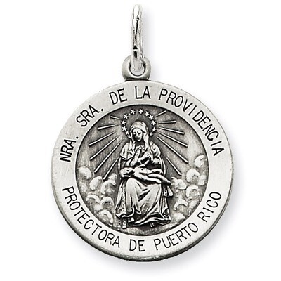 De La Providencia Medal Antiqued Sterling Silver QC5589, MPN: QC5589, 191101183355