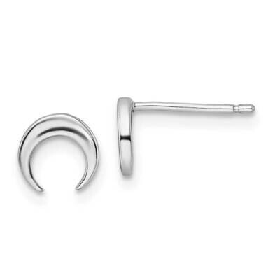 Moon Post Earrings Sterling Silver Rhodium-Plated Polished QE15670, MPN: QE15670, 196904154618
