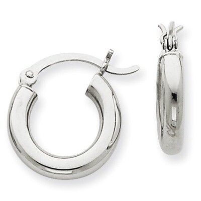 3mm Round Hoop Earrings 10k White Gold 10T852, MPN: 10T852, 883957895772