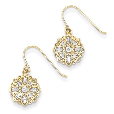 Polished Fancy Dangle Earrings 14K Gold &amp; Rhodium TM740, MPN: TM740, 637218148912