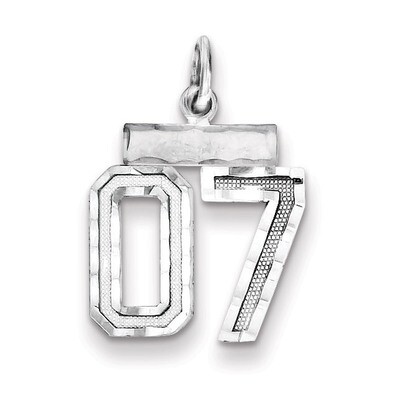 Number 07 Charm Diamond-cut Sterling Silver QSN07T, MPN: QSN07T, 883957120324