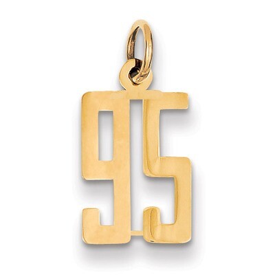Number 95 Charm 14k Gold Small Polished Elongated LES95, MPN: LES95, 883957219233