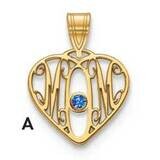 MOM in Heart with 1 Birthstones Gold-plated  XNA886/1GP, MPN: XNA886/1GP,