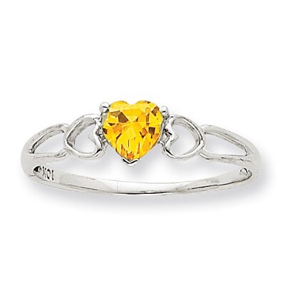 Polished Geniune Citrine Birthstone Ring 10k White Gold 10XBR176, MPN: 10XBR176, 191101091384