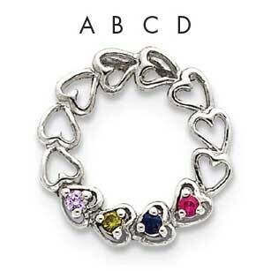 4 Synthetic Stone Family Pendant 14k White Gold XMPW53/4SY, MPN: XMPW53/4SY, 883957150857