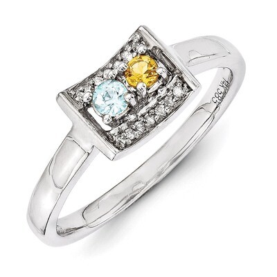 2 Birthstones Family Jewelry Diamond Semi-Set Ring 14k White Gold XMRW34/2, MPN: XMRW34/2, 88395742…