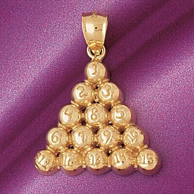 Dazzlers Jewelry Pool Balls Pendant Necklace Charm Bracelet in Yellow, White or Rose Gold 5351, MPN…