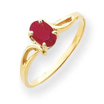 Ruby Ring 14k Gold 6x4mm Oval Y4648R, MPN: Y4648R, 883957561868