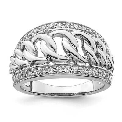 Ring Sterling Silver Rhodium Plated CZ Diamond QR6982, MPN: QR6982, 886774017303