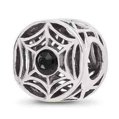 Black Swarovski Crystal Spider Web Bead Sterling Silver QRS4376, MPN: QRS4376,