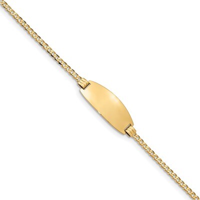 7 Inch Oval ID Curb Bracelet 14k Gold LID88-7, MPN: LID88-7, 883957761756