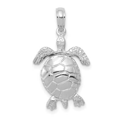3-D Moveable Turtle Pendant 10k White Gold 10C2545W, MPN: 10C2545W,