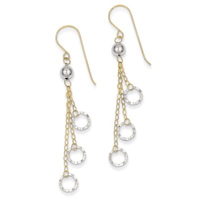 Circle Dangle Earrings 14k Two-Tone Gold TL480, MPN: TL480, 883957016443