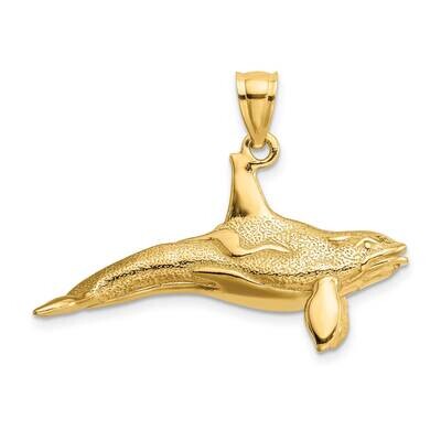Killer Whale Charm 14k Gold 3-D Textured K7471, MPN: K7471, 637218107278