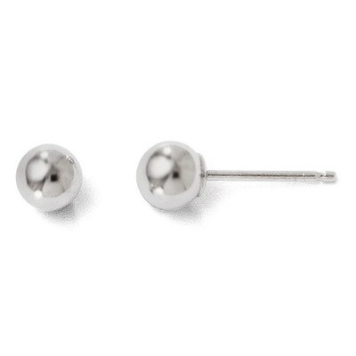 Leslie&#39;s Polished 4mm Ball Post Earrings - 14k White Gold HB-21Z, MPN: 21Z, 886774569185