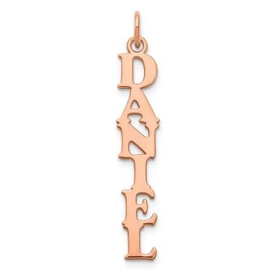 Ss Rose-Plated Cooper Font Vertical Name Plate Charm XNA1170RP, MPN: XNA1170RP,