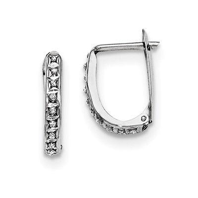 Platinum-Plated Diamond Mystique Oval Hoop Earrings Sterling Silver QDF175, MPN: QDF175, 1911014686…