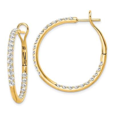 Si1/Si2, G H I, In &amp; Out Hoop Earrings 14k Gold Lab Grown Diamond EM7951-250-YLG, MPN: EM7951-250-Y…