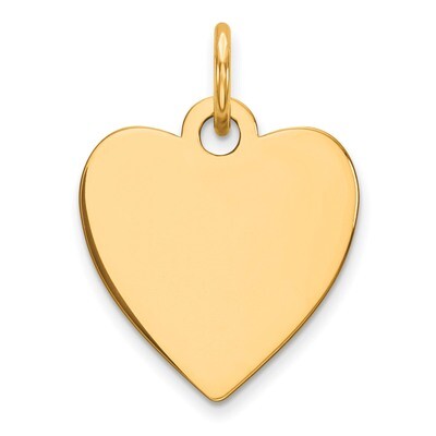 Engravable Heart Polished Disc Charm Sterling Silver Gold-plated QM390G/18, MPN: QM390G/18, 8867740…