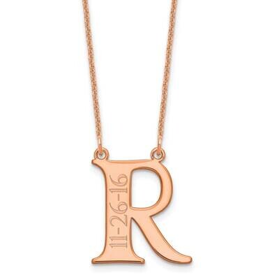 Initial with Date Necklace 14k Rose Gold XNA755R, MPN: XNA755R,