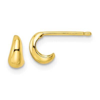 Gold-Tone Hoop Post Earrings Sterling Silver Polished QE15972, MPN: QE15972, 196904151136