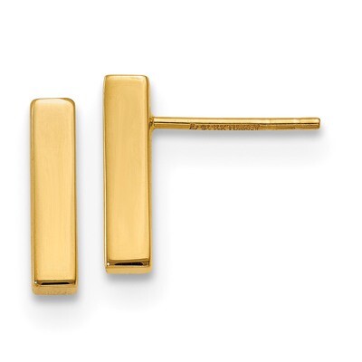 Leslie&#39;s Post Bar Earrings 14k Gold Polished HB-LE1487, MPN: LE1487, 191101760785