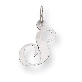 Small Fancy Script Initial S Charm 14k white Gold YC651S, MPN: YC651S, 191101634550