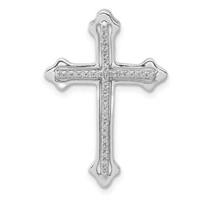 Polished 1/10Ct. Diamond Budded Cross Chain Slide 14k White Gold PM5115-010-WA, MPN: PM5115-010-WA,…