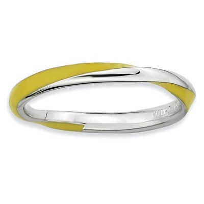 Twisted Yellow Enameled Ring - Sterling Silver QSK561, MPN: QSK561, 886774011059