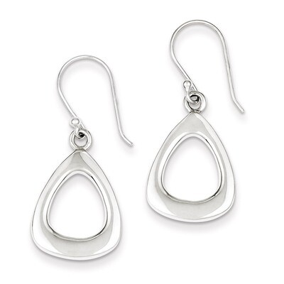 Triangular Shaped Dangle Earrings Sterling Silver Polished QE7378, MPN: QE7378, 883957571256