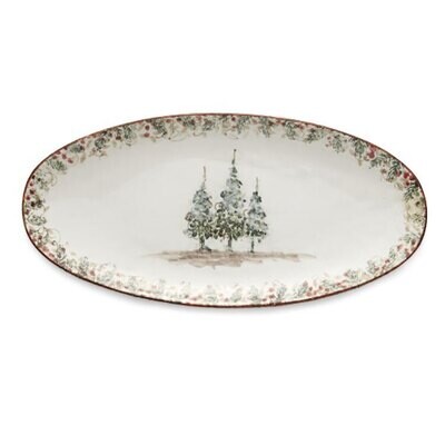 Arte Italica Natale Long Oval Platter NAT6813