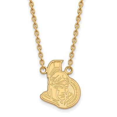 Ottawa Senators Large Pendant with Chain Necklace Gold-plated Silver GP014SEN-18, MPN: GP014SEN-18,…