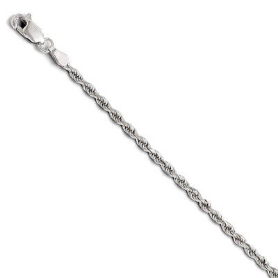 Leslie&#39;s 2.50mm Diamond Cut Rope Chain 24 Inch - 14k White Gold HB-7061-24, MPN: 7061-24, 886774545…