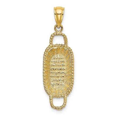 2 Handles Rectangular Basket Charm 14k Gold 3-D K7987, MPN: K7987, 637218051069