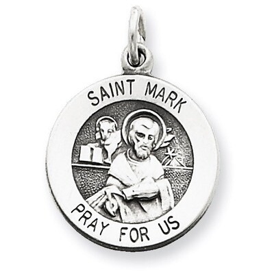 Saint Mark Medal Antiqued Sterling Silver QC5736, MPN: QC5736, 191101183959