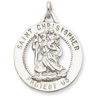Saint Christopher Medal Sterling Silver QC5607, MPN: QC5607, 191101183485