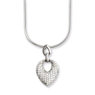 CZ Brilliant Embers Necklace Sterling Silver QMP832-18