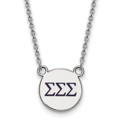 Sigma Sigma Sigma Extra Small Enameled Pendant with 18 Inch Chain Sterling Silver SS027SSS-18, MPN:…