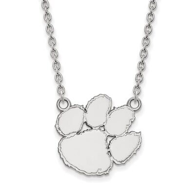 Clemson University Large Pendant with Chain Necklace 10k White Gold 1W016CU-18, MPN: 1W016CU-18, 88…