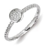 White Diamond Stackable Ring Sterling Silver QR5806, MPN: QR5806, 883957408705