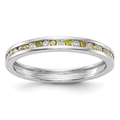 Yellow &amp; White Diamond Band 14k White Gold RM3437B-YL-025-WAA, MPN: RM3437B-YL-025-WAA, RM3437B-YL-…