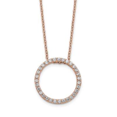 Si1/Si2, G H I, Circle Necklace 14k Gold Lab Grown Diamond PM3781-050-RLG, MPN: PM3781-050-RLG, 883…