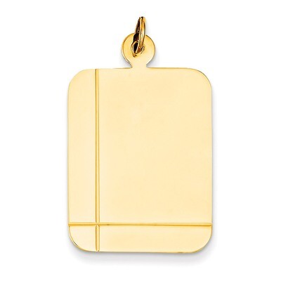 Plain Rectangular .018 Gauge Engravable Disc Charm 14k Gold XM321/18, MPN: XM321/18, 883957378916
