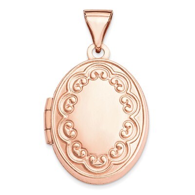 17Mm Scroll Oval Locket 14k Rose Gold XL669, MPN: XL669, 883957144634