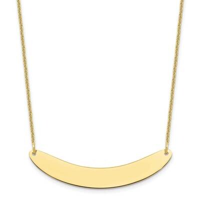 Polished Curved Blank Bar Necklace 10k Gold Medium 10XNA1206Y, MPN: 10XNA1206Y, 196904159026