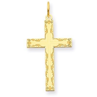 Laser Designed Cross Pendant 14k Gold XR1009, MPN: XR1009, 886774130989